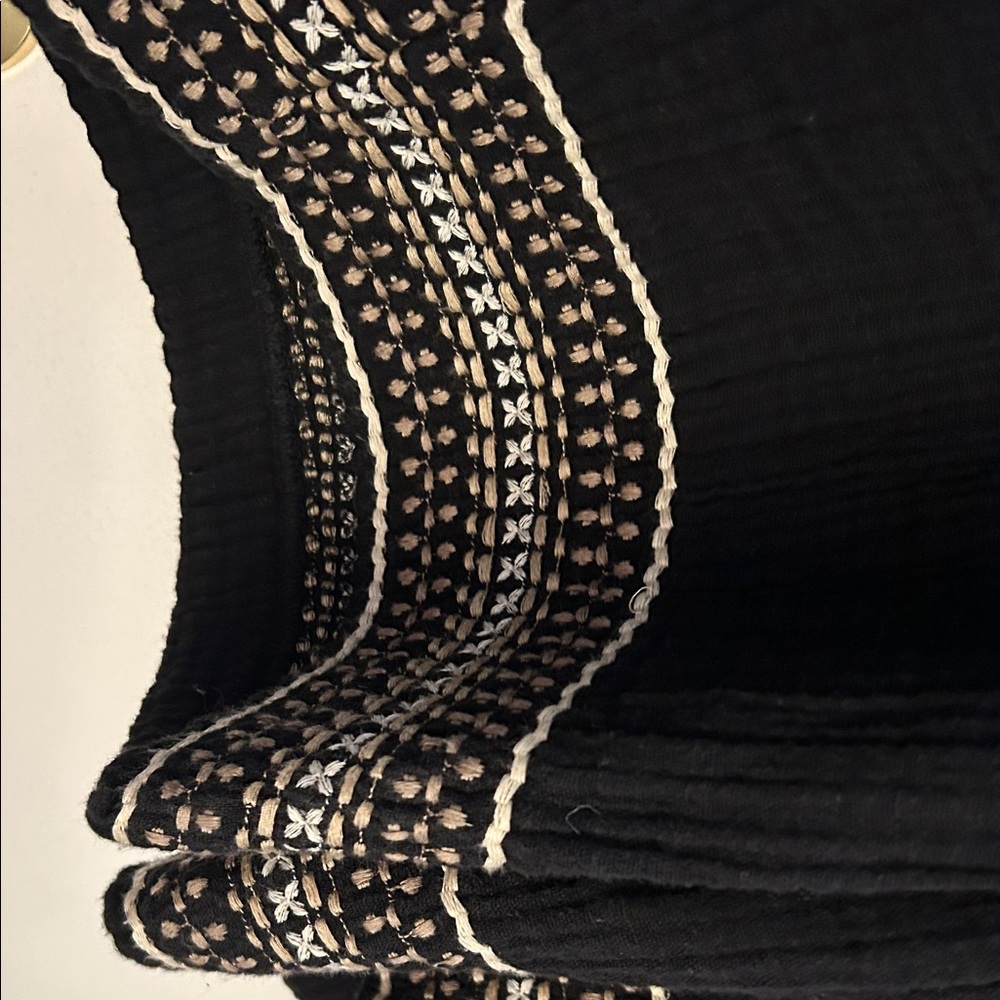 J. Jill Black Wide Leg Pants with White Pattern - Picture 2 of 5